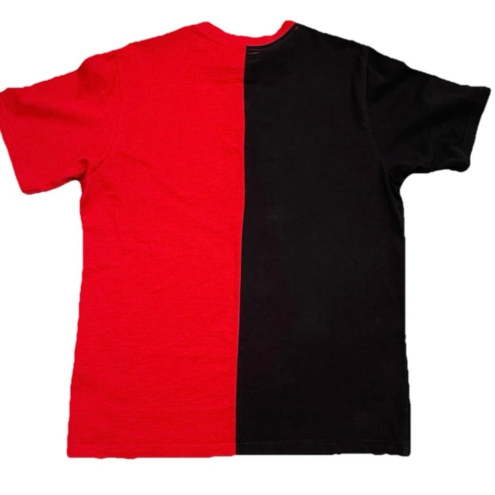 Supreme Split Short Sleeve Top Tee Medium Red Black Men’s 100% Cotton - Picture 9 of 9
